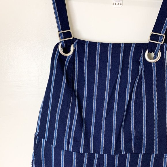 STONE ROW FUTURE ME BLUE STRIPED OVERALL JUMPSUIT S - Picture 3 of 10